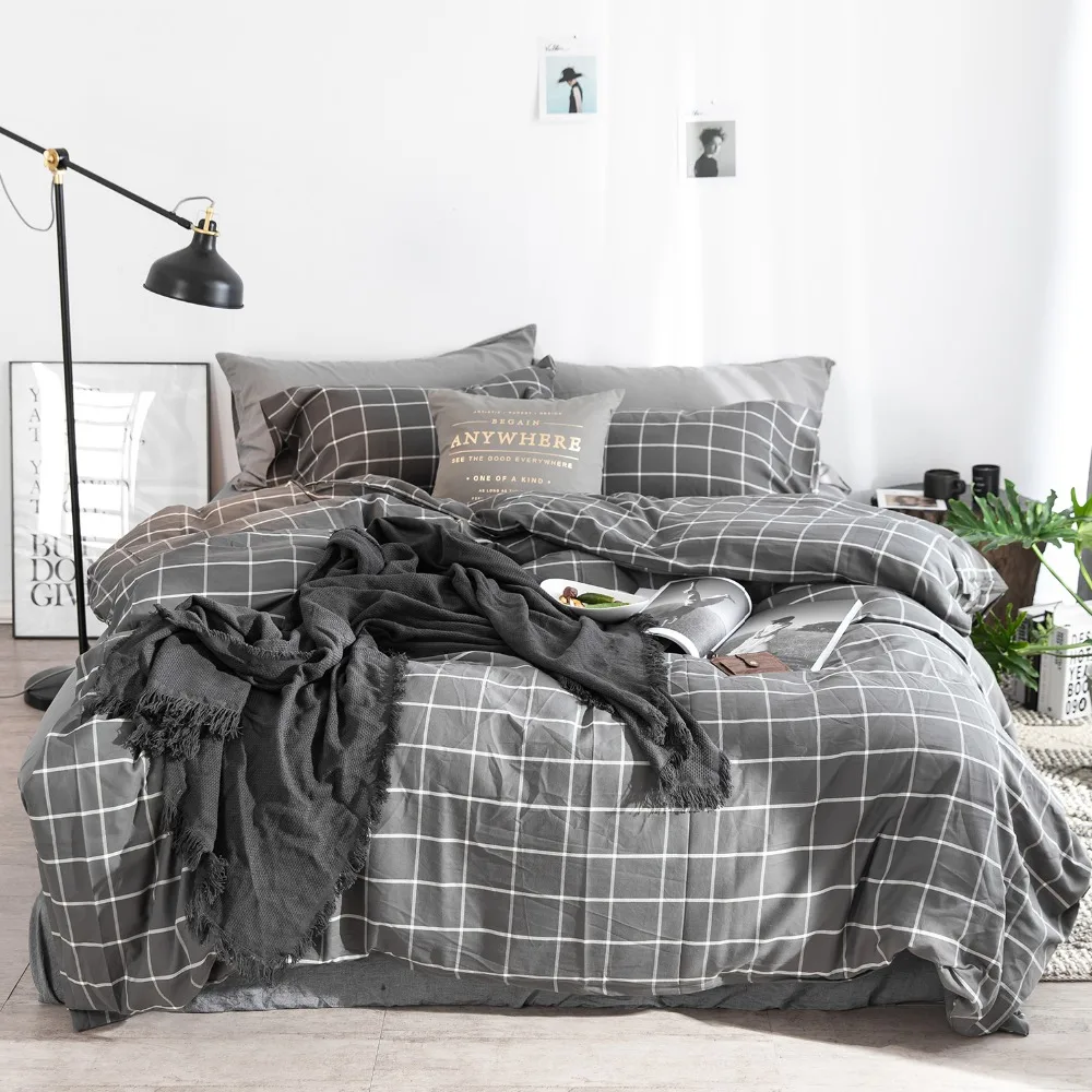 Black White Plaid Duvet Cover Set Quilt Cover Pillowcase Bedding Twin Queen King Duvet Covers Bedding Sets Bedding