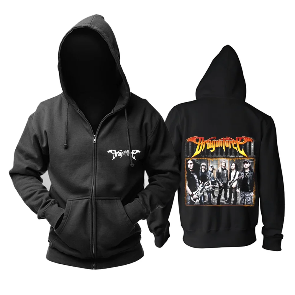 Толстовка Dragonforce с капюшоном в стиле рок свитшот на молнии худи панк тяжелый