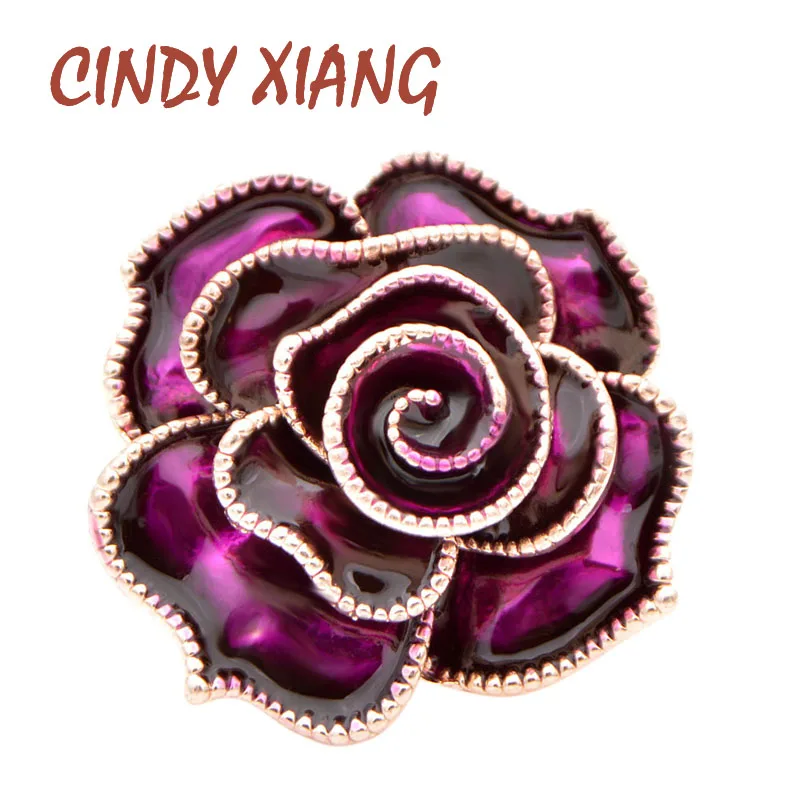 

CINDY XIANG 3 Colors Available Enamel Flower Brooches for Women Beautiful Rose Brooch Pin Wedding Accessories Fashion Jewelry