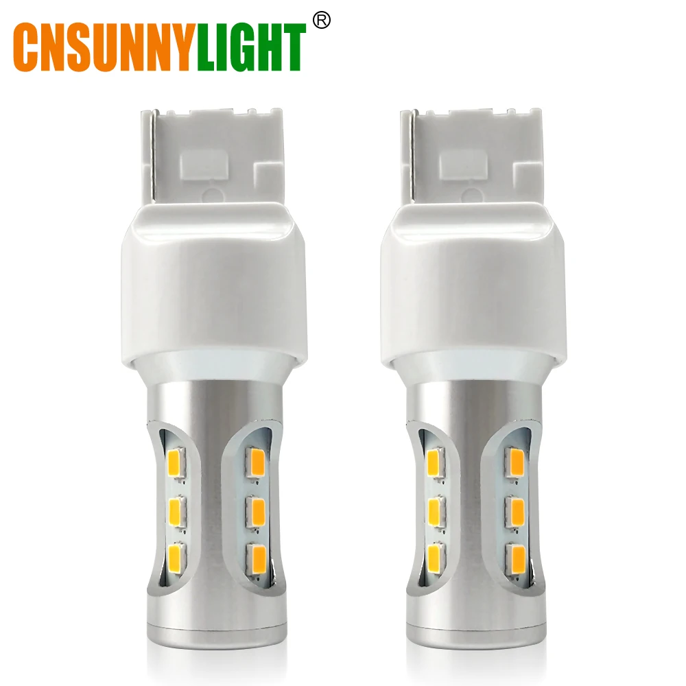 

CNSUNNYLIGHT T20 7440 W21W WY21W 9SMD 3030 LED Car Yellow White Turn Signal DRL Bulb Red Brake Lights Auto Reverse Lamps 12V