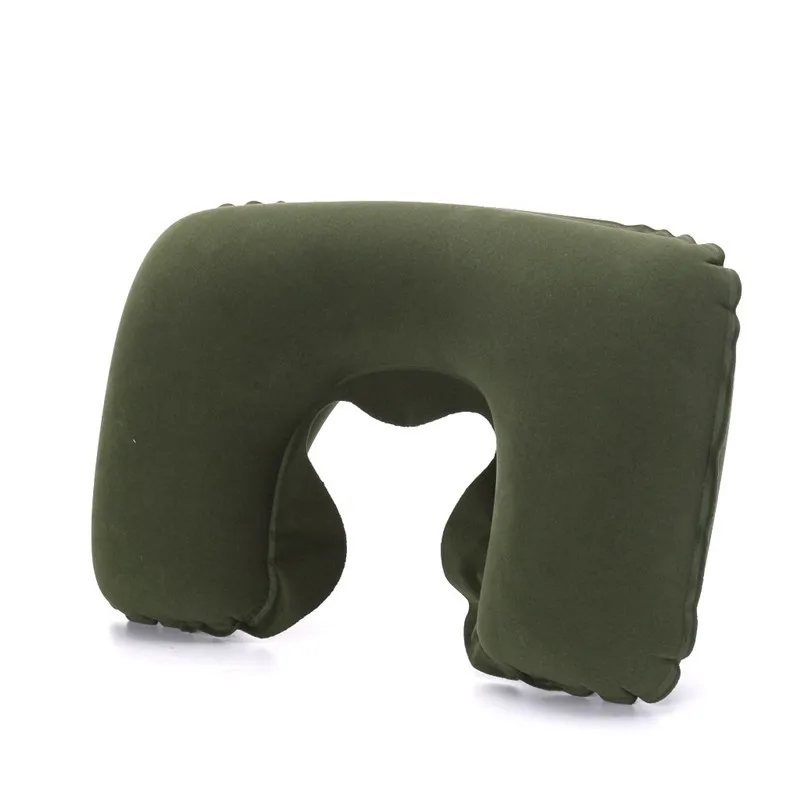 U-образная надувная Шейная подушка для путешествия самолет поезд Автомобильная подушка для шеи подголовник комфортная подушка для сна подушка - Цвет: Army Green