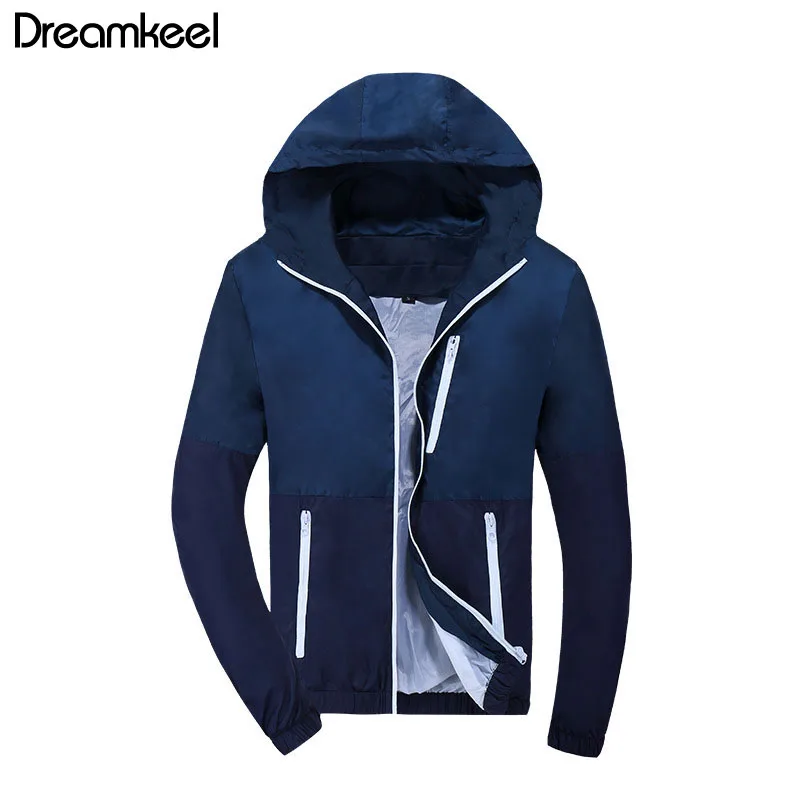 

New Men's Jacket Windbreaker 2018 Spring Autumn Fashion Men's Hooded Jacket Casual Jackets Men's Coat Men's Slim Coat Outwear Y
