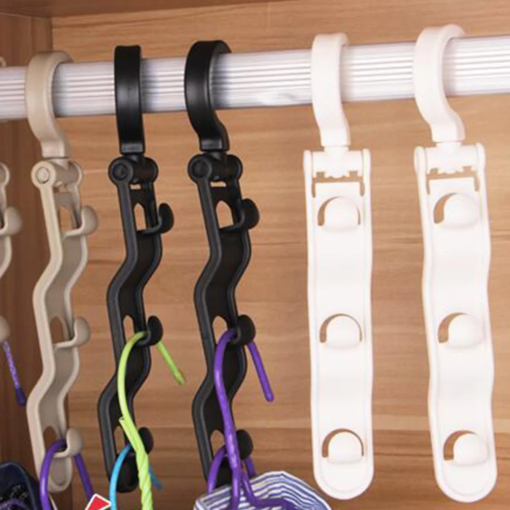 

2PCS Organizer Hangers Household Wardrobe Vertical Storage Random Color Rack Closet Holder Cloth Hooks Bedroom Three Section