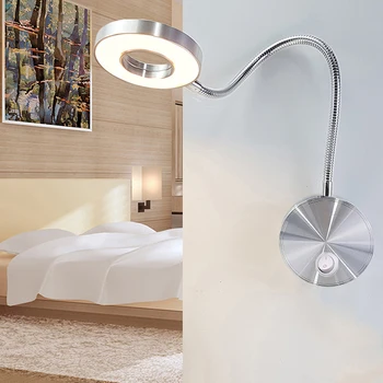 

5W LED Hoses Wall Lamp Flexible Home Hotel Bedside Reading Lamp Wall Light Modern Fashion Book Lights Aluminum LED Bulbs