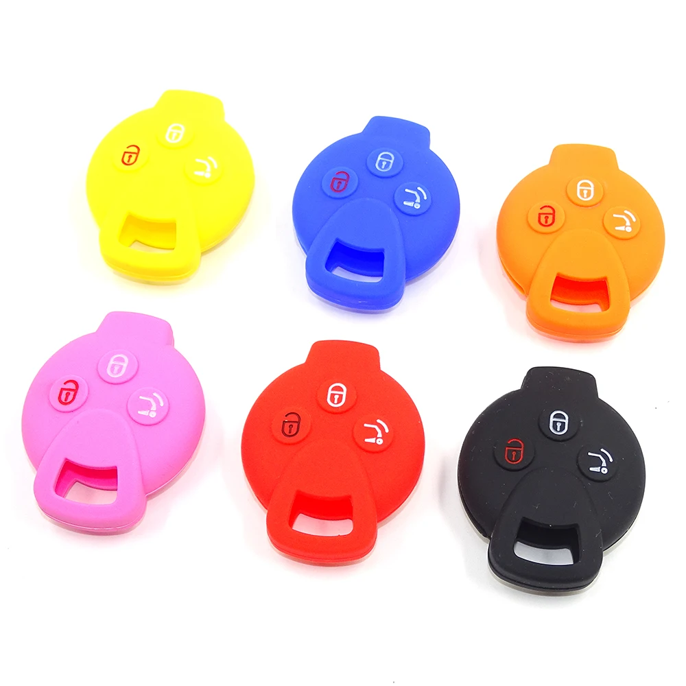 

Silicone Car Key Case Cover For Benz Smart City Coupe Cabrio Crossblade Fortwo Roadster K Forfour 3 Buttons Key Case Shell