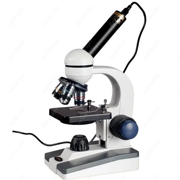 

LED Student Science Microscope--AmScope Supplies 40X-800X Coarse & Fine LED Student Science Microscope + Imager