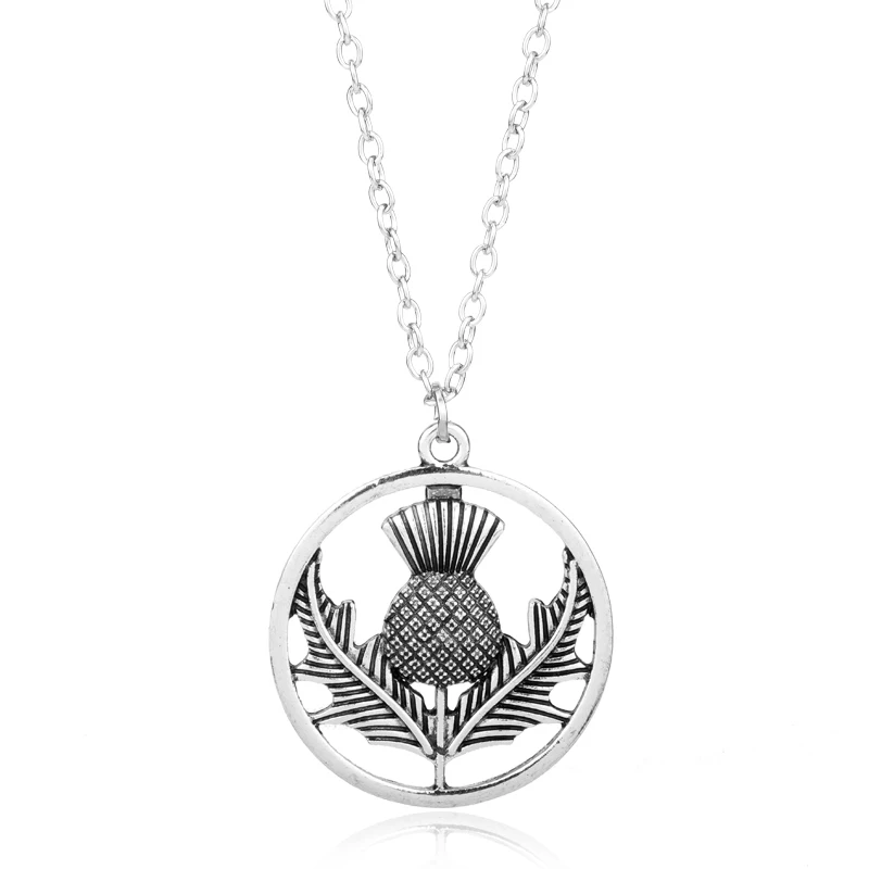 

MQCHUN Fashion Jewelry Outlander Scottish National Flower Necklace Women Accessories Charms Pendant Necklace Choker bijouterie