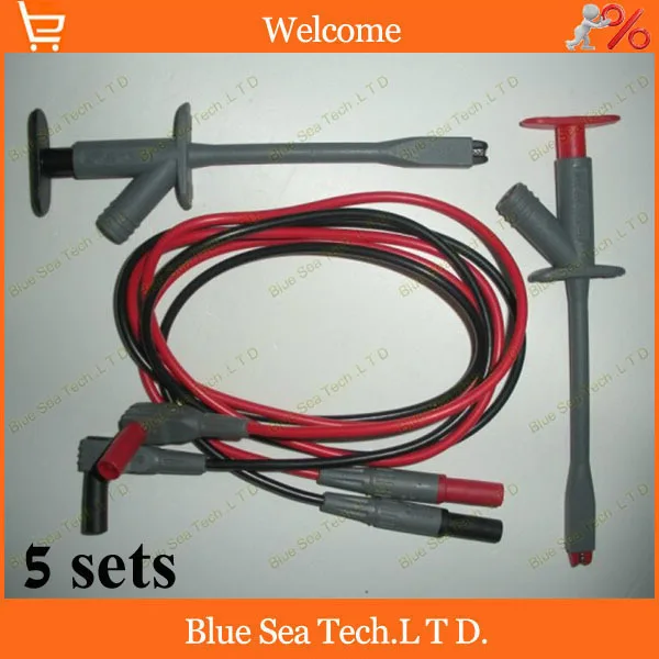 

5 sets Multimeter & car industry test tool kids/sets.test hook/clip +1.0M plug test cable 2 in 1 testing tool,CATIII 1000V/16A