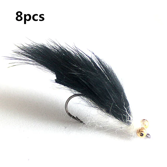 KKWEZVA 8Pcs Rabbit Fur Hare Zonker Stripes for Fly Tying Material Production Streamer Fishing Flies fly fishing Insect lure 8PCS