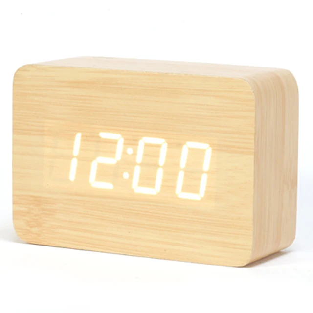 New Hot ! 2017 LED Wooden Small Digital Alarm Clock Modern Table Clock