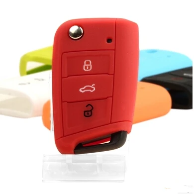 

Silicon Car key cover case for Volkswagen golf 7 MK 7 golf 7 R gti gtd / skoda octavia RS A7 keys protective auto accessories