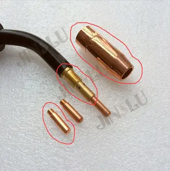 

North NT-1 MIG welding torch parts Contact tip 0.030"/0.8mm Ecu 10PCS,Nozzle 21-50 10PCS and Gas Diffuser 10PCS