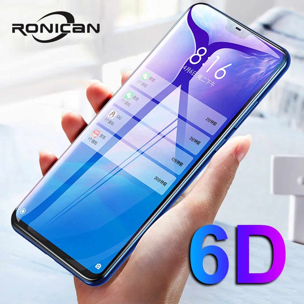Стекло 6D для Xiaomi Redmi Note 6 Pro стеклянный чехол 5 6A Plus Mi 8 Lite A1 A2 Pocophone F1|Защитные стёкла