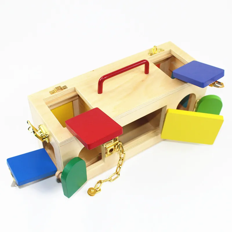  Baby Toy Montessori Colorful Lock Box Early Childhood Education Preschool Training Kids Brinquedos 