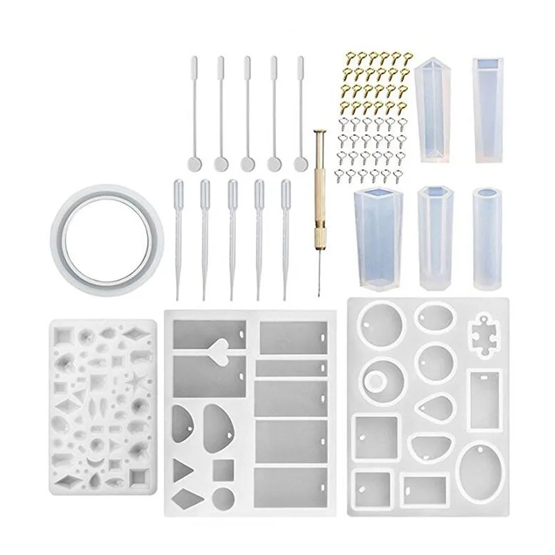 127Pcs Resin Casting Silicone Mold Kit Making Jewelry Mould DIY Craft
