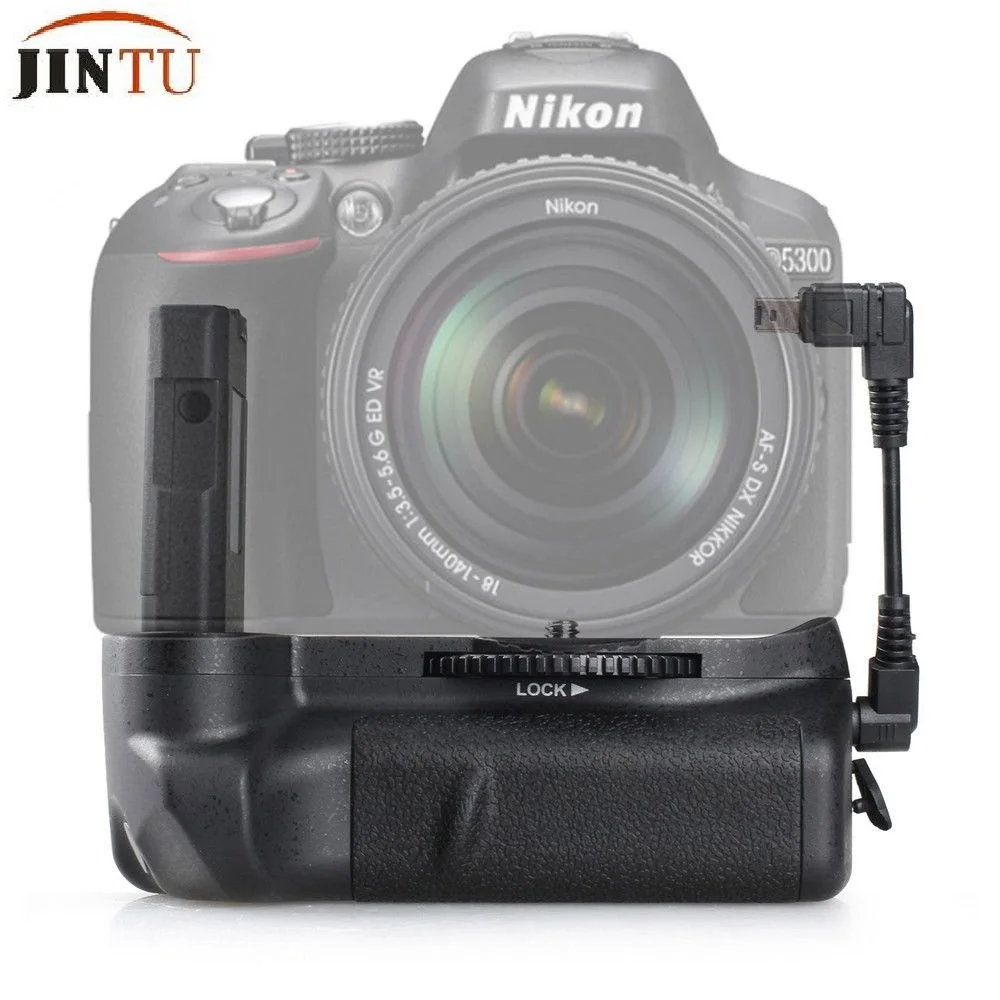JINTU Топ батарейный блок питания затвора для камеры NIKON D5100 D5200 D5300 DSLR+ кабель затвора