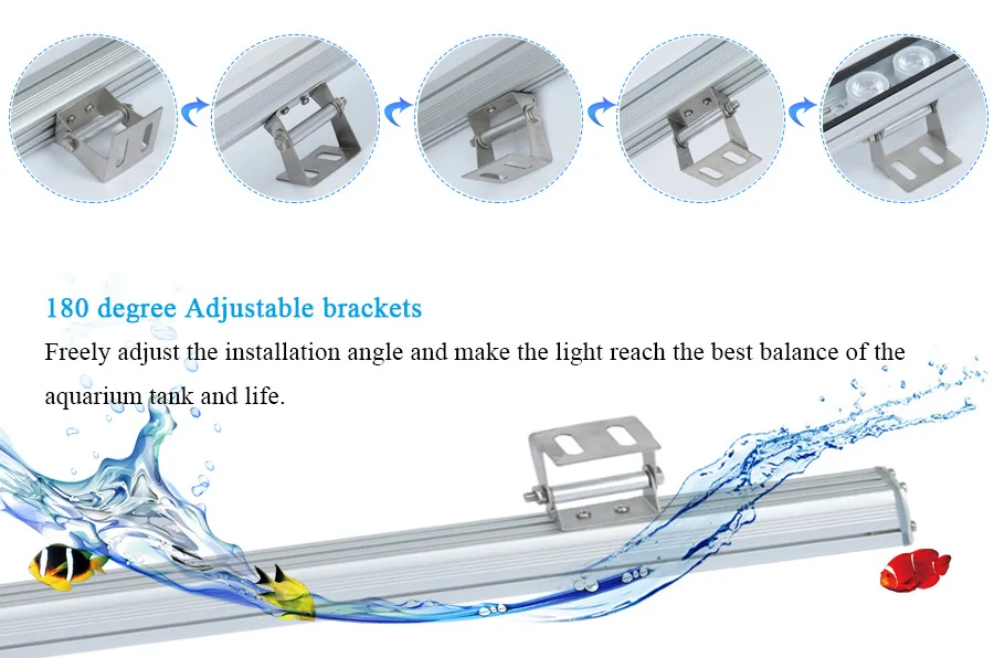 1 шт. 54 Вт/81 Вт/108 Вт Водонепроницаемый IP65 Водонепроницаемый светодиодный светильник для аквариума, планки для коралловых рифов, растений, аквариумных ламп, светильник ing