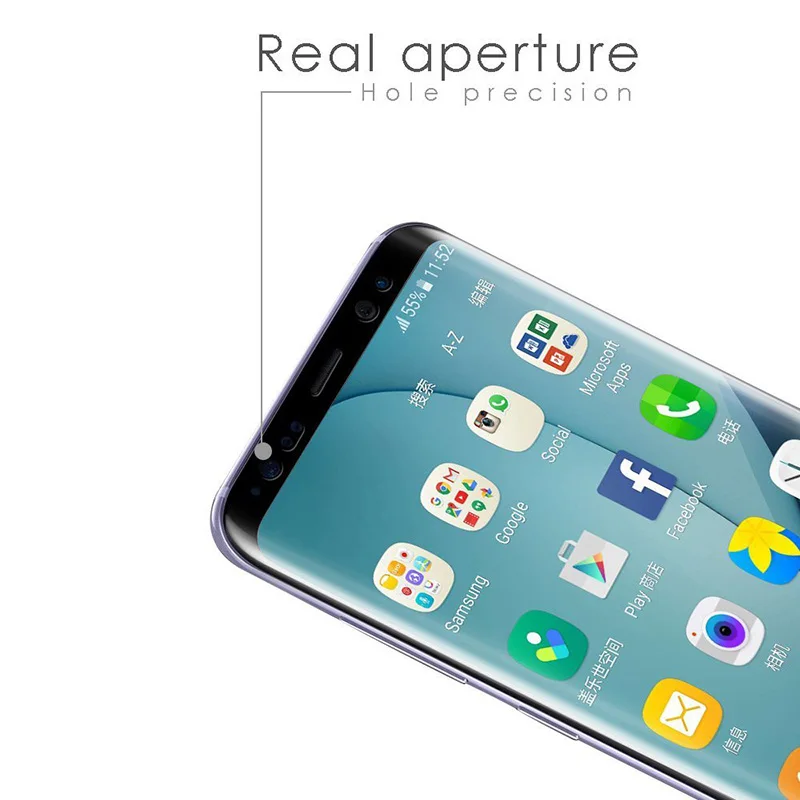 Мягкая защитная плёнка из ПЭТ для Samsung Galaxy S8 Plus 3D изогнутая с полным покрытием S8plus