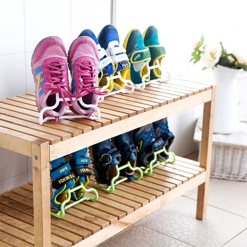 6PCS/Set Multi-Function Children Kids Shoes Hanging Rack Stand Shelf Drying Shoes Hanger Rack Organizer Space Saver Floor Type