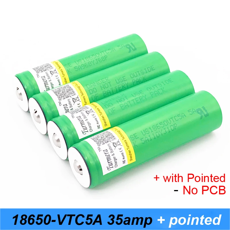 18650 VTC5A 2600 мАч литиевая батарея 30 Ампер разряда для US18650VTC5A с заостренным (без PCB)