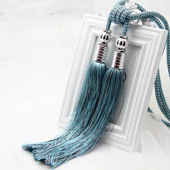 

2Pcs 4Balls Gray Curtains Hanging Balls Hand-Woven Curtains Tassels Curtain Tiebacks Bandages Brushes Curtain Accessories