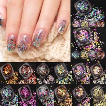 Nail foil 1.5g Hot Fashion Mixed Mini Round Thin Nail Art Glitter Paillette Nail Tip Bottle Gel adesivi unghie 0108 X0424 1 10