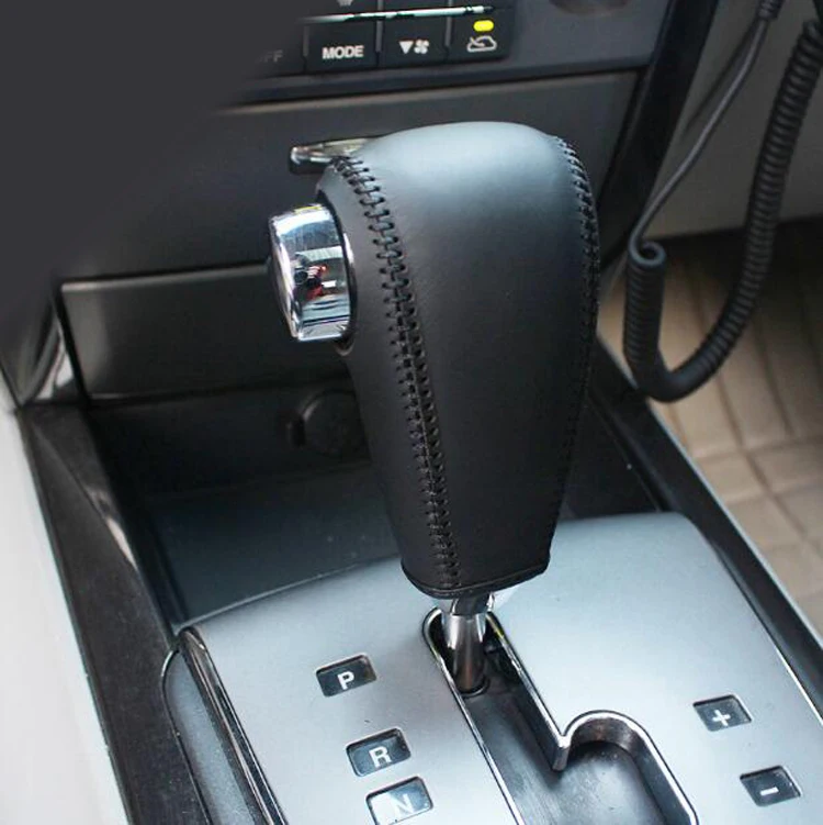 Черный Кожаный Автомобильный Чехол для рычага переключения передач для Kia Sorento автоматический 2004 2005 2006 2007 2008