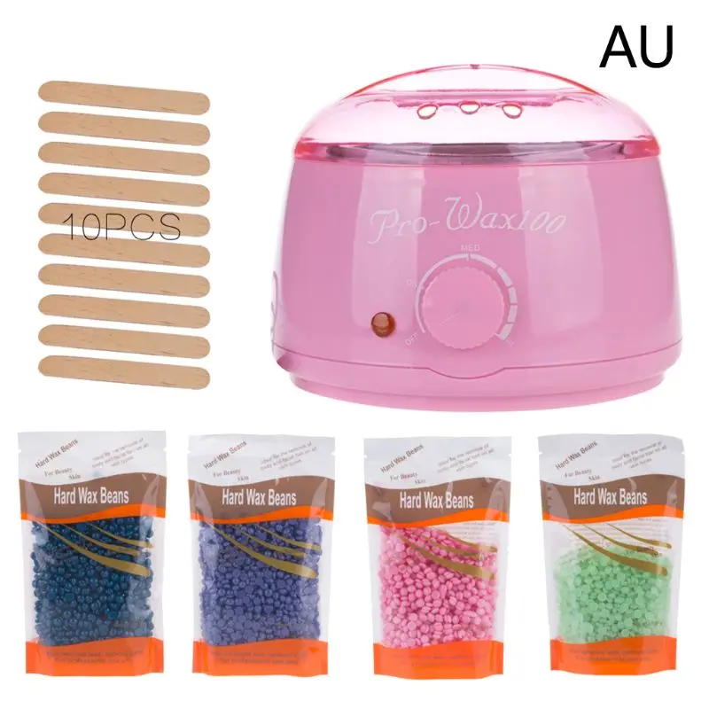 

Hair Removal Hot Wax Electric Warmer Waxing Kit + 300g Hard Wax beans for Salon SPA F42B