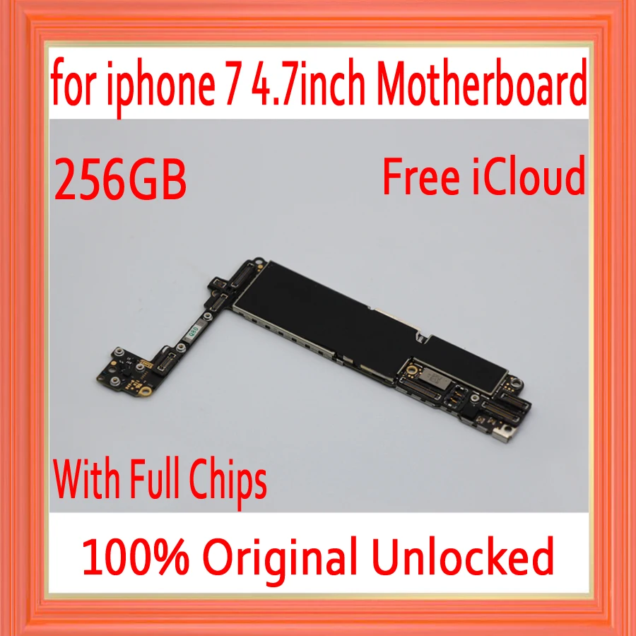 

256gb for iphone 7 4.7inch Motherboard with IOS System,Original unlocked for iphone 7 Logic boards without Touch ID,Good Tested