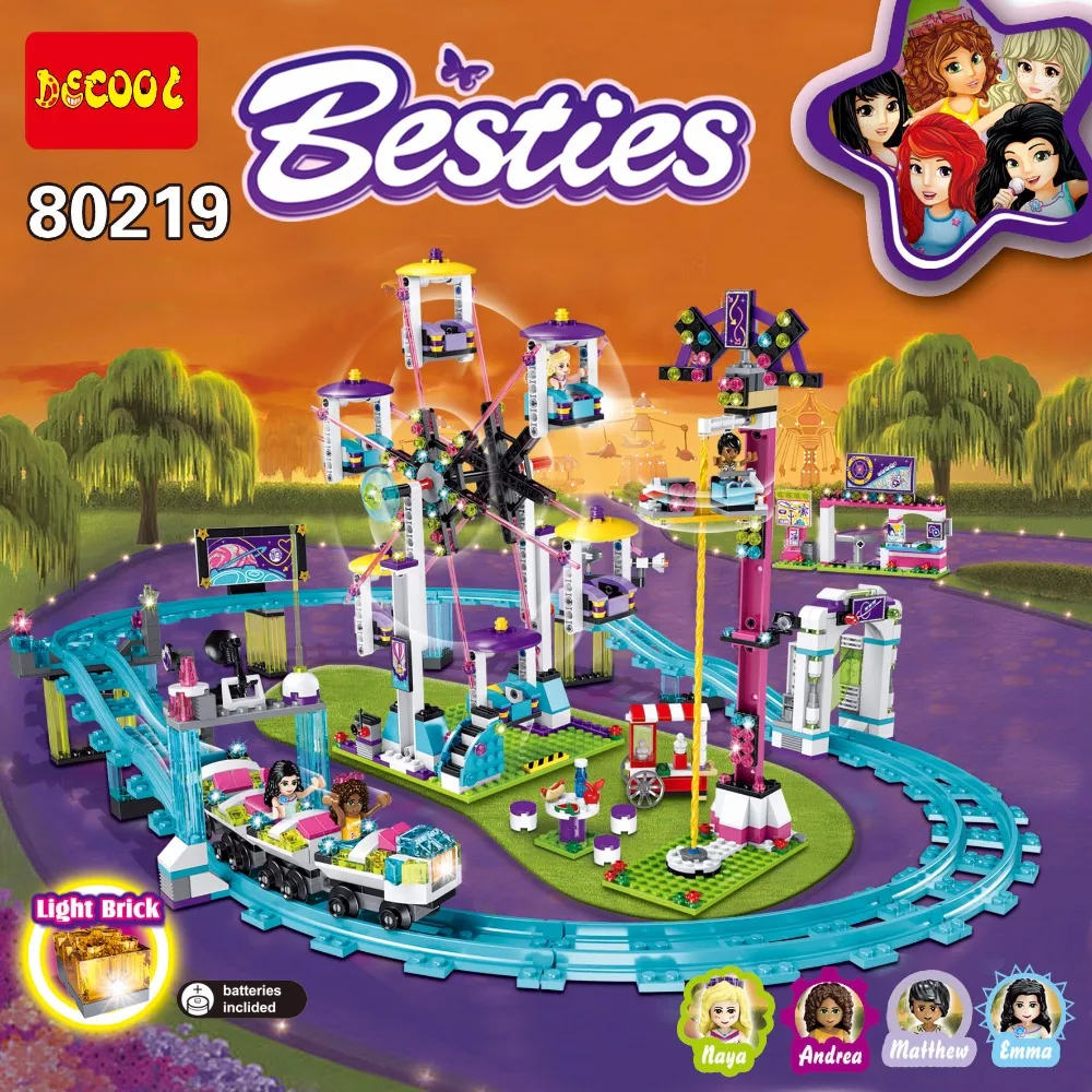 

01008 80219 Compatible with Lego blocks Friends 41130 Amusement Park Roller Coaster figure Model building toys hobbie children