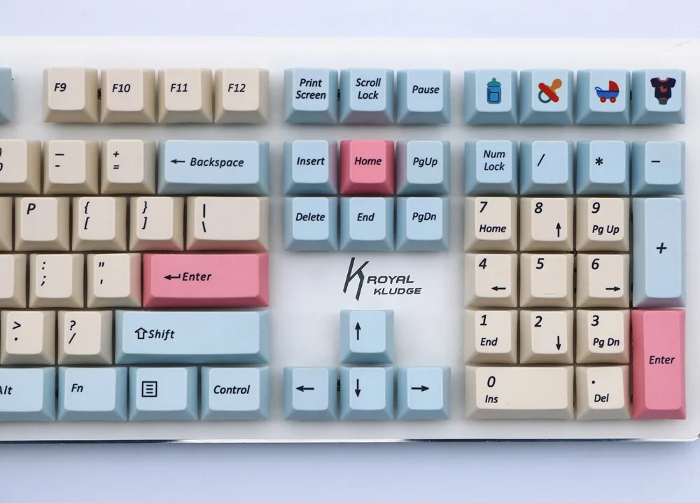 Розовый синий сублимированный брелок pbt с 108 клавишами для механической