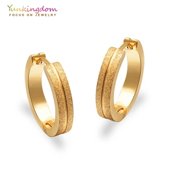 

Yunkingdom rock hoop earrings for women titanium steel earring punk circle earrings UE0002