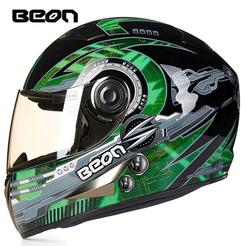 BEON мотоциклетный шлем полное лицо шлем Casco Moto Capacete мотокросс шлем мото Винтаж Гонки езда 500 - Цвет: 15