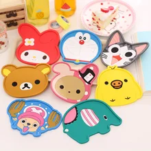 1Pcs New Cartoon Animals Duck Cat Silicone Dining Table Placemat Coaster Kitchen Accessories Mat Cup Bar