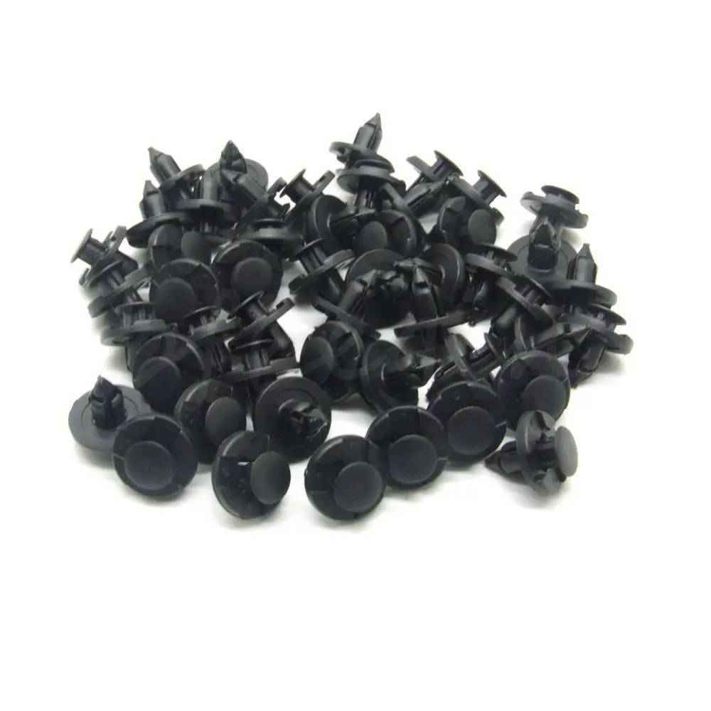 50pcs 8mm Hole Nylon Rivets Fastener Bumper Fender Push Type Clips 01553-09321 for Nissan