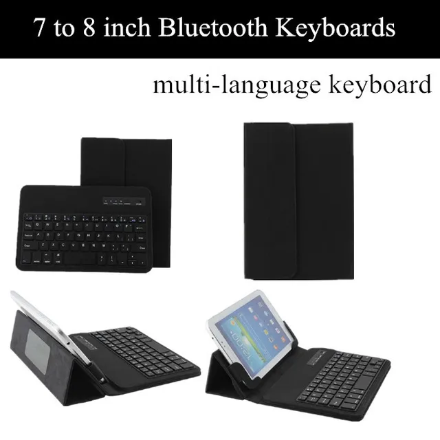 Best Price Russian Removable Wireless Bluetooth Keyboard Leather Case For 7 To 8 inch Mini Pad keyboard Case For iOS Android Windows