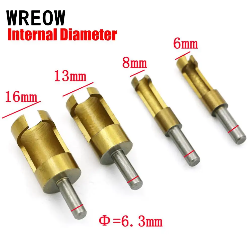 4pcs 6mm 8mm 13mm 16mm Carbon Steel Wood Plug Cutter Drill Bit Set Woodworking Tool Carpenter Tenon Hole Saw | Инструменты