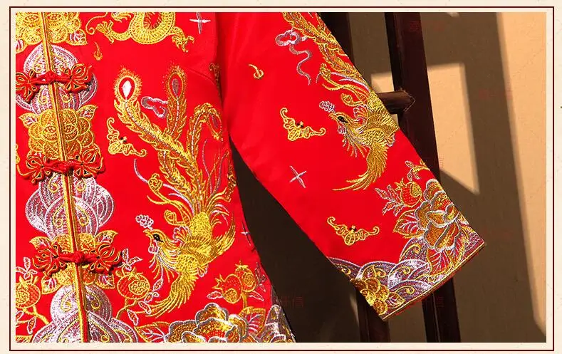 Дракон платье невесты торжественное платье костюм в китайском стиле феникс Ципао вечернее платье show Одежда Тонкий Стиль для свадьбы