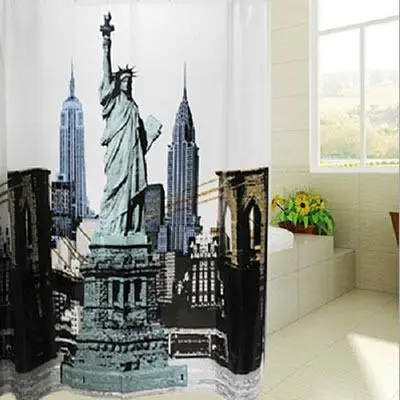 180cm*180cm Waterproof Mouldproof the Statue of Liberty Shower Curtain EVA shower curtain free shipping | Дом и сад