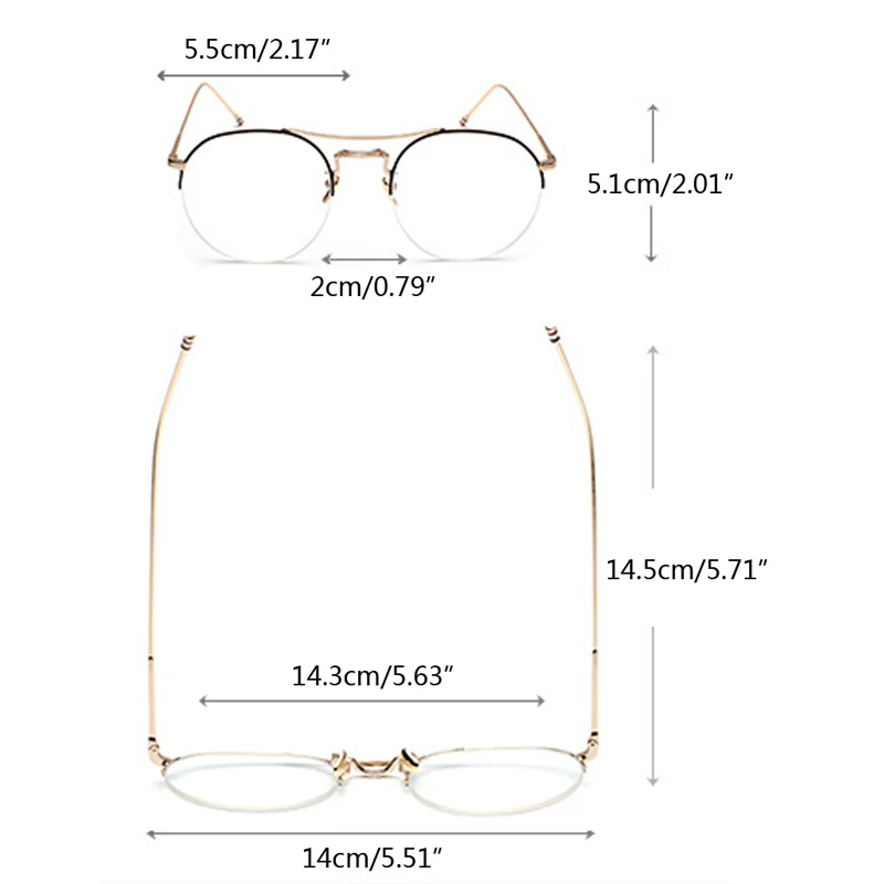 Винтажная круглая рамка для очков для мужчин и женщин, полуоправа для очков, очки для очков-Y107