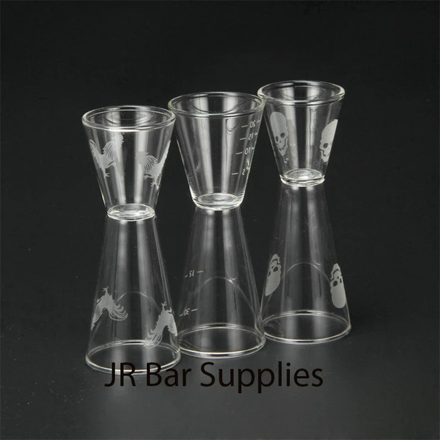 30/45ml Hand Carved Glass Jigger Bar Measures For Cocktail Drink Bartender  Tool - AliExpress