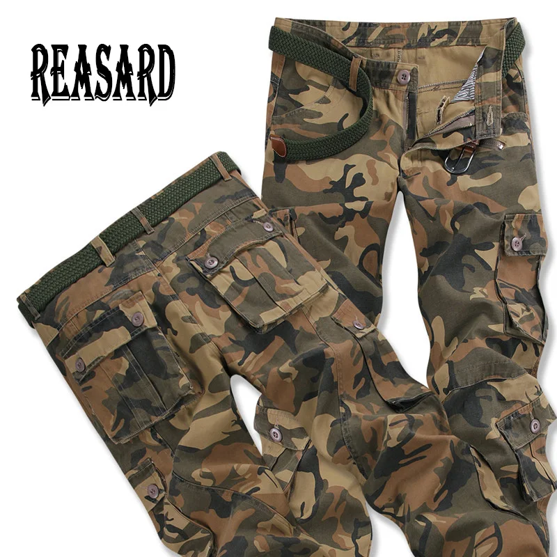 

Tactical Pants Male Camo Jogger Casual Men's Cargo Pants Cotton Trousers Multi Pocket Military Style Army Camouflage Black urban