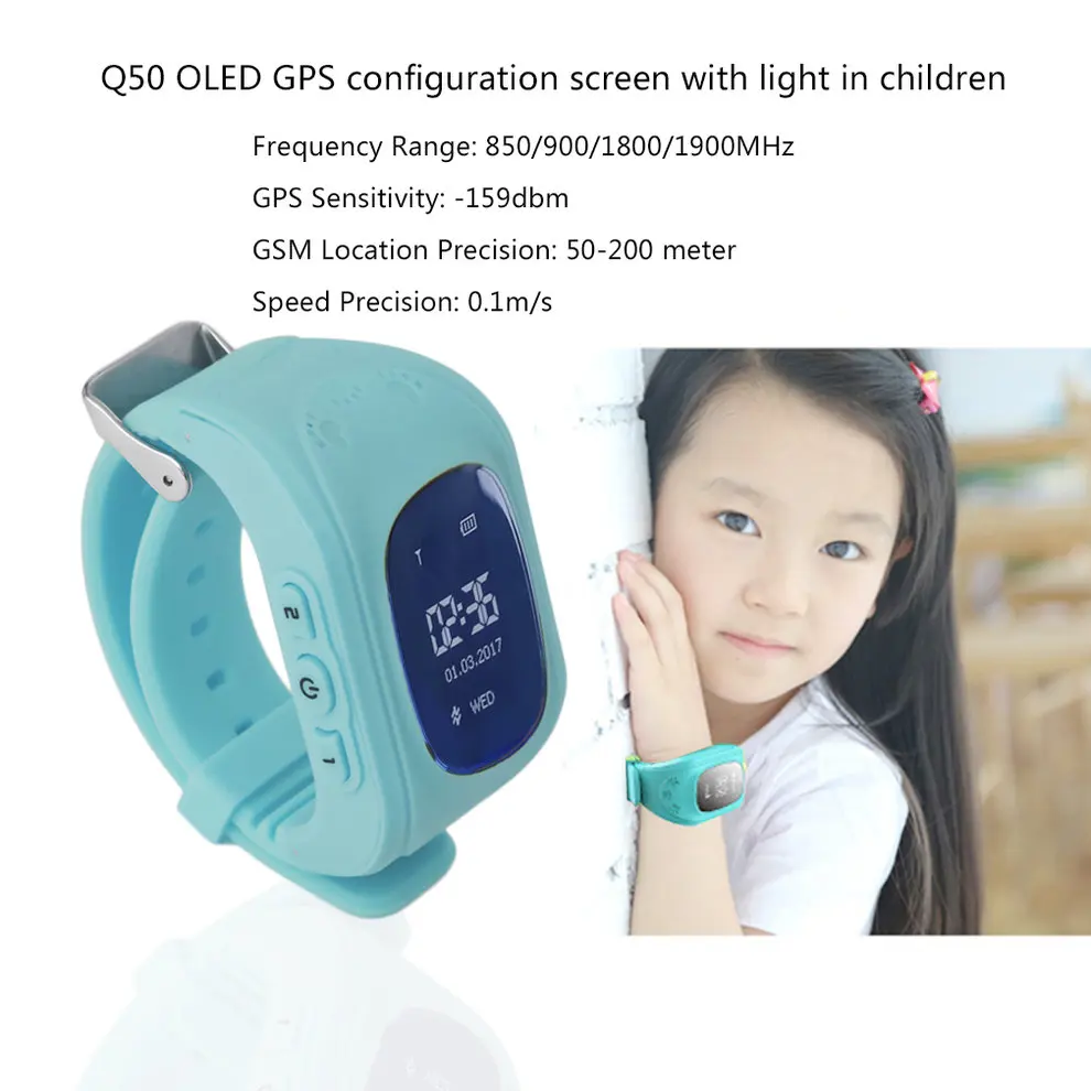 

10PCS Professional Q50 LED Display Children Kids Smart Wrist Watch GPS Tracker Locator Anti-Lost Waterproof Smart Watch