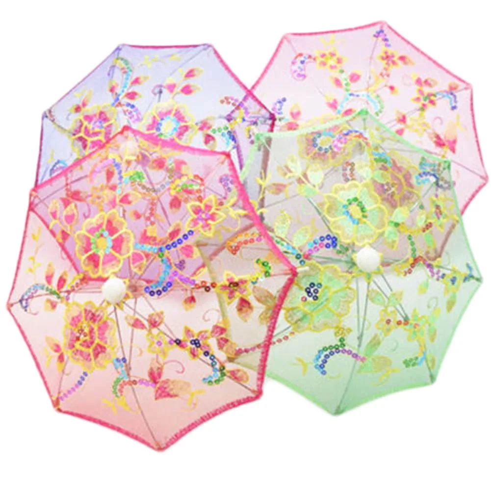

1 Piece Color Random!!! Mini Kids Umbrella Children Dancing Props Craft Embroidery Umbrella Stage Performance Umbrella