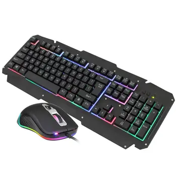 

Mechanical Keyboard Mouse Set USB Wired Computer Gaming Keyboard Backlit Mice for Laptop PC Gaming Gamer Player Equipment Kit Ac