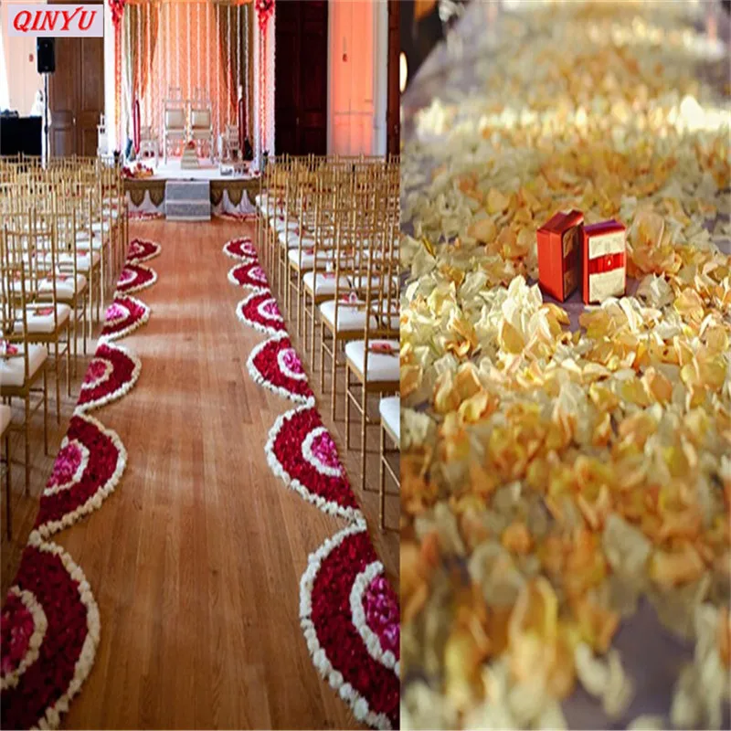 1000 шт Искусственные лепестки розы, Шелковый лепесток, свадебные конфетти, романтические свадебные декоративные аксессуары для вечеринок 7ZSH012