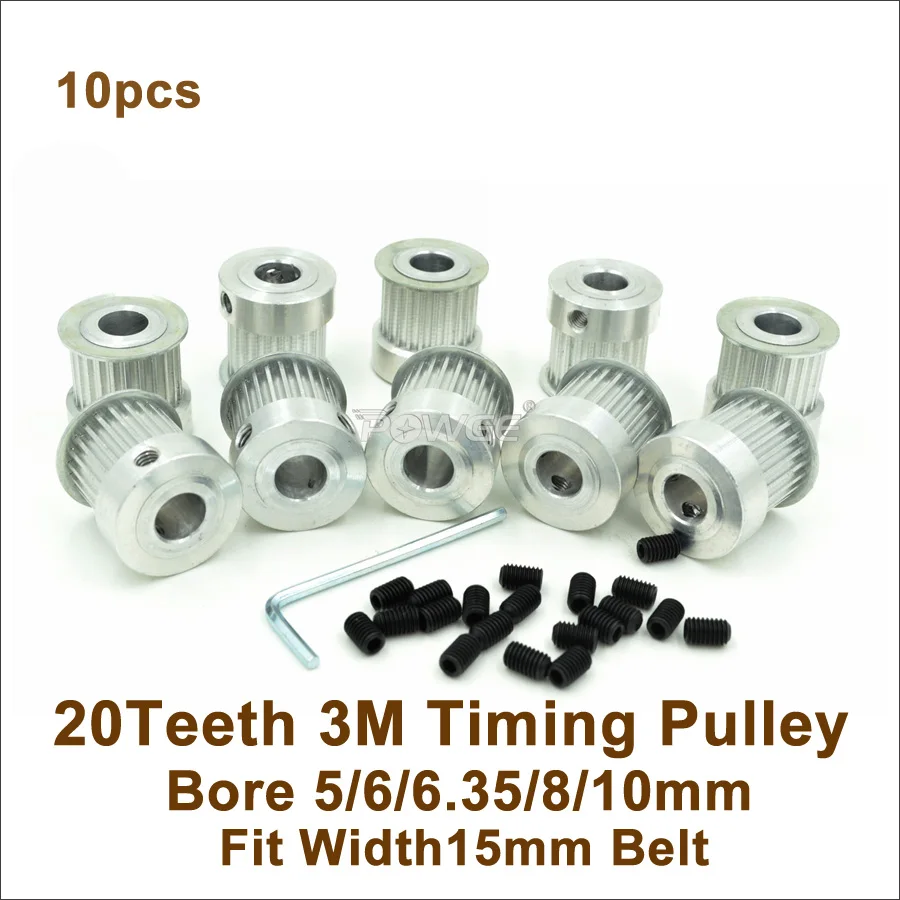 FREEAMG Lnanqing-Timing Belt Pulleys 20 Teeth HTD Synchronous Timing Pulley AF Bore 5/6/6.35/8
