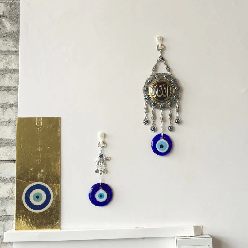 JX-LCLYL Wall Hanging Turkish Elephant Blue Evil Eye Amulet Glass Charm Home Decor