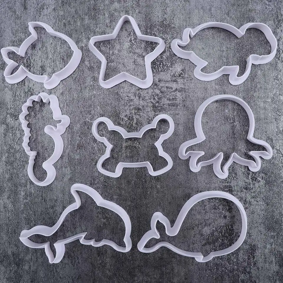5 Piece Mini Ocean Nautical Cookie Cutter Set Dolphin Starfish Crab Whale