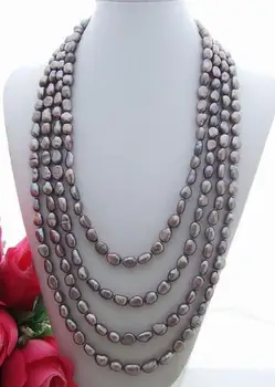 

Beautiful 100" 8-9mm Grey Pearl Necklace